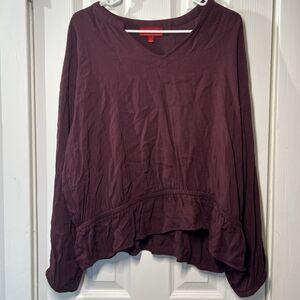 Jennifer Lopez Women’s Maroon Long Sleeve Blouse XL
